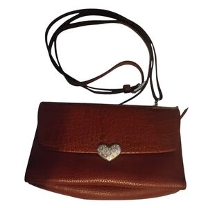 SALE Vintage Brighton 3-in-1 Leather Croc-Embossed/Pebbled Crossbody/Shoulder